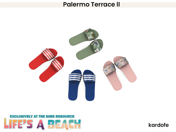 Sims 4 — Life's a Beach_kardofe_Palermo Terrace_Flip-flops by kardofe — Set of objects to recreate a nice and pleasant