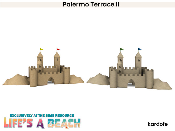 Sims 4 — Life's a Beach_kardofe_Palermo Terrace_Sand castle by kardofe — Set of objects to recreate a nice and pleasant