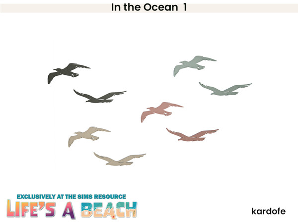 Sims 4 — Life's a Beach_kardofe_In the Ocean_Seagull by kardofe — First part of a set of beach and sea themed wall