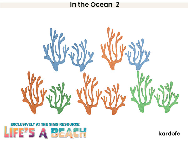 Sims 4 — Life's a Beach_kardofe_In the Ocean_Corals by kardofe — Second part of this set of beach themed wall