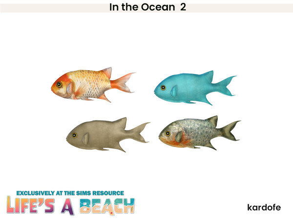 Sims 4 — Life's a Beach_kardofe_In the Ocean_Fish 3 by kardofe — Second part of this set of beach themed wall