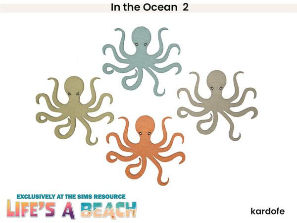 Sims 4 — Life's a Beach_kardofe_In the Ocean_Octopus by kardofe — Second part of this set of beach themed wall