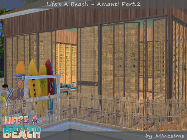 Sims 4 — Life's A Beach Amanti Sliding Door 2x3 by Mincsims — The set consists of 12 packages. -4x4 for Medium wall, 4