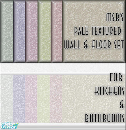 Sims 2 — MSR Pale Textured Walls and Floors  by my_sims_reality — Set of 12, matching, textured floor tiles and walls in