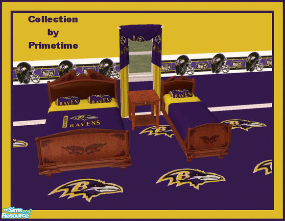Sims 2 — PT NFL Baltimore Ravens Bedroom by Primetime024 — This collection is for all Raven fans. It is a complete