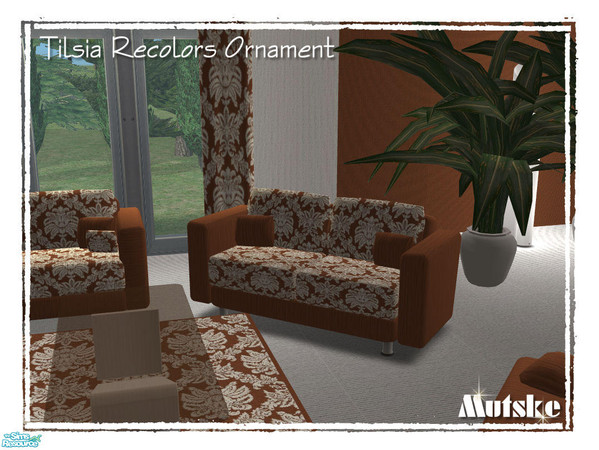 Sims 2 — Tilsia  Ornament - Light Brown Loveseat by Mutske — New recolors for the "Tilsia Livingroom" set.