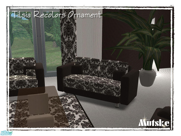 Sims 2 — Tilsia  Ornament - Black Loveseat by Mutske — New recolors for the "Tilsia Livingroom" set. Please