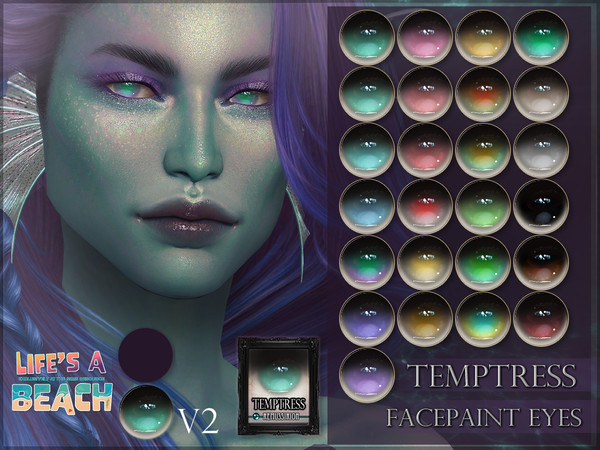 Sims 4 — RemusSirion_eyes_327_TemptressV2_Lifesabeach.package by RemusSirion — Temptress, facepaint eyes in 25 colours,