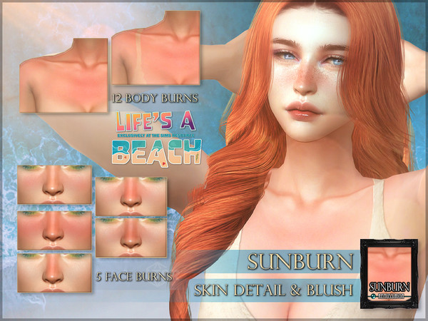 Sims 4 — RemusSirion_Blush_36_Sunburn(Skindetail)_LifesABeach.package by RemusSirion — Sun burn details in blush and