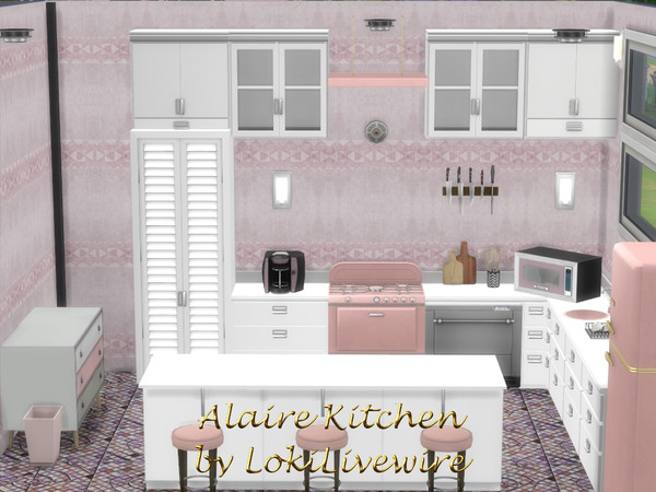 Sims 4 — Alaire Kitchen by LokiLivewire — Sweet, petite kitchen with all the modern conveniences. 