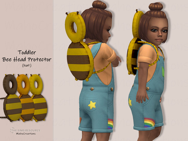 Sims 4 — Bee Head Protector - Toddler by MahoCreations — A cute little bee protects your toddlers head. Available in 3