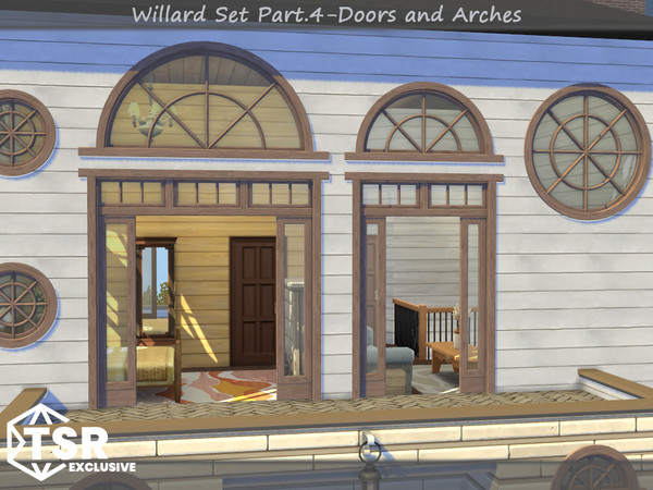 Sims 4 — Willard Double Door 2x4 by Mincsims — The set consists of 8 packages. -4 double doors