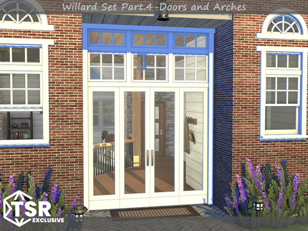 Sims 4 — Willard Double Door 3x4 by Mincsims — The set consists of 8 packages. -4 double doors