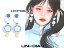 Sims 4 — Candy Flower Earrings by LIN_DIAN — - New Mesh. - ALL Lods. - 4 Swatches.