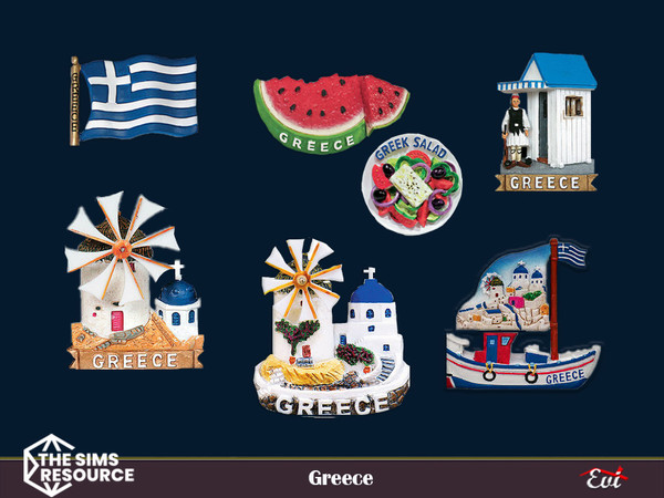Sims 4 — Greece by evi — Memories from Greek Vacations. Wall art in 7 different options