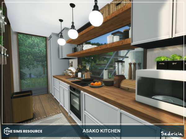 Sims 4 — Asako Kitchen - CC TSR by Sedricia — Please use "bb.moveobjects on" before place the room