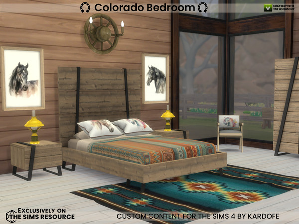 Sims 4 — Colorado Bedroom by kardofe — Modern rustic style bedroom. In this first part we will find everything we need