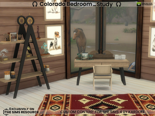 Sims 4 — kardofe_Colorado Bedroom_Bookends by kardofe — Modern rustic style studio.