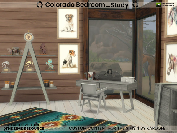 Sims 4 — kardofe_Colorado Bedroom_Table clock by kardofe — Modern rustic style studio.