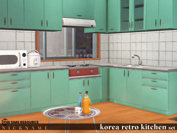 Sims 4 — korea retro kitchen set_counter by NICKNAME_sims4 — korea retro kitchen set 10 package files. korea retro