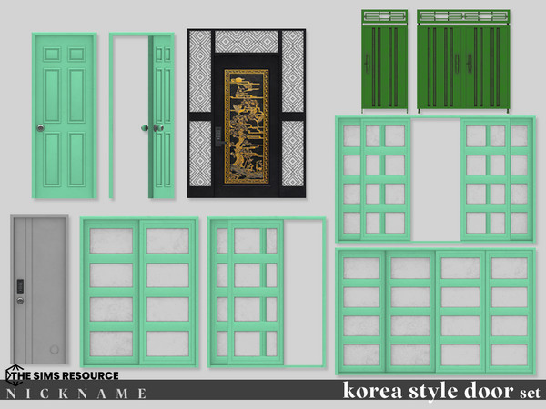 Sims 4 — korea style door set_room door 1x3 opened by NICKNAME_sims4 — korea style door set 10 package files. korea style