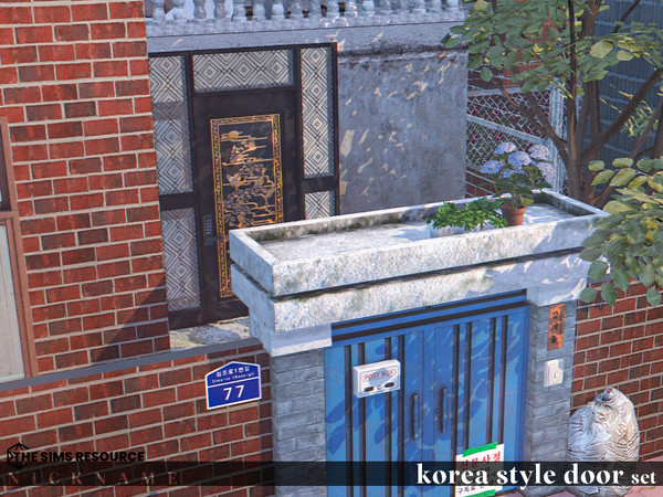 Sims 4 — korea style door set_room door 1x3 by NICKNAME_sims4 — korea style door set 10 package files. korea style door