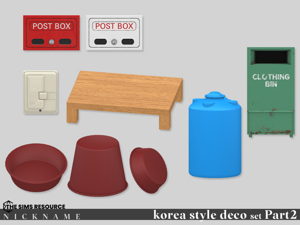 Sims 4 — korea style deco set_Plastic Basin V3 by NICKNAME_sims4 — 10 package files. korea style deco set_clothing bin