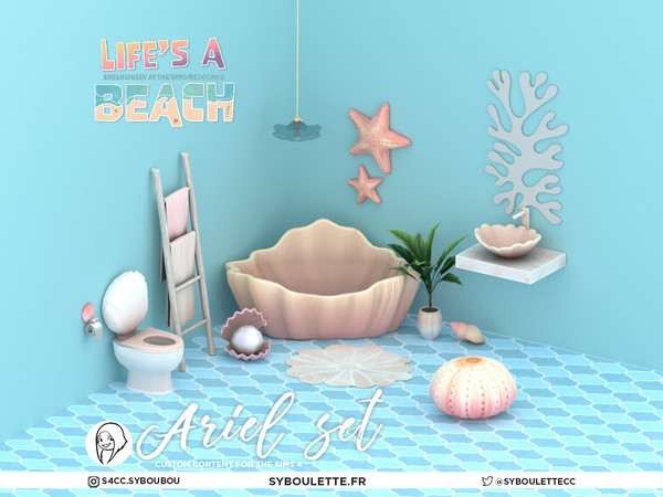 Sims 4 — Ariel - Coral mirror by Syboubou — Introducing the Ariel bathroom set, a vibrant collection created for the Life