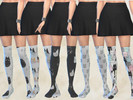 Sims 4 — Cat Print Knee Highs by twosister422 — Show your love for your furry companion with these cat print knee highs.