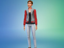 Sims 4 — Red and Gray Varsity Jacket by J_jpg — This is a varsity jacket for all sims that comes in red and gray.