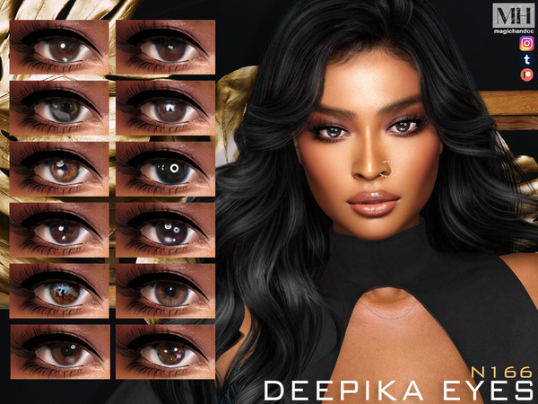 Sims 4 — Deepika Eyes N166 by MagicHand — Dark eyes for males and females in 12 swatches - HQ Compatible.