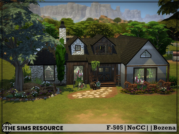 Sims 4 — F-505 by Bozena — The house is located in the Chestnut Ridge . Have fun Lot: 40 x 30