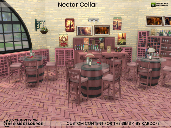 Sims 4 — kardofe_Nectar Cellar_Mirror cabinet by kardofe — Nectar cellar, with functional bottle racks and two
