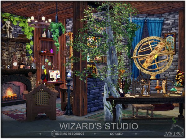 Sims 4 — Wizard's Studio (CC only TSR!) by nobody13922 — Wizard's Studio - Here, amidst flickering candles and