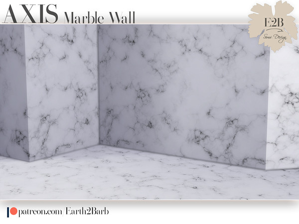 Sims 4 — Axis - Marble Wall by Earth2Barb — Modern looking marble wall.