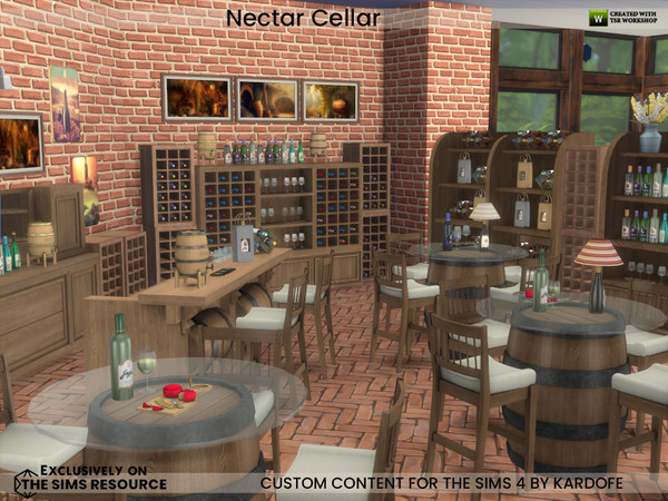 Sims 4 — kardofe_Nectar Cellar_Bottle rack by kardofe — Nectar cellar, with functional bottle racks and two refrigerated