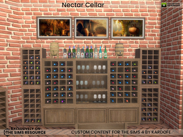 Sims 4 — kardofe_Nectar Cellar_Picture by kardofe — Nectar cellar, with functional bottle racks and two refrigerated