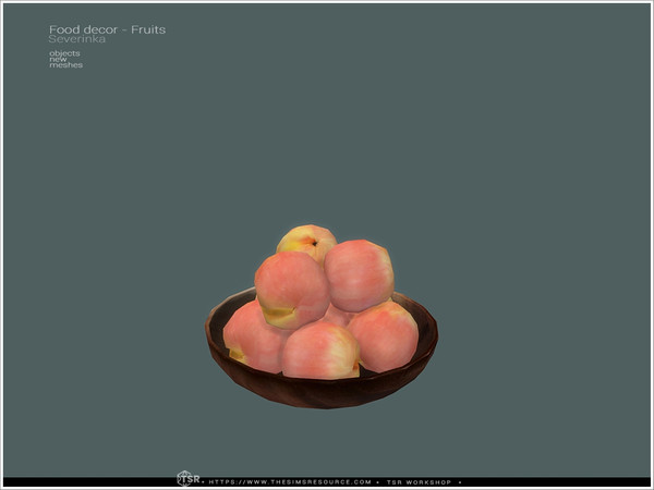 Sims 4 — Food decor - peach plate by Severinka_ — Set of decorative food - plates with fruits. - friuts tray