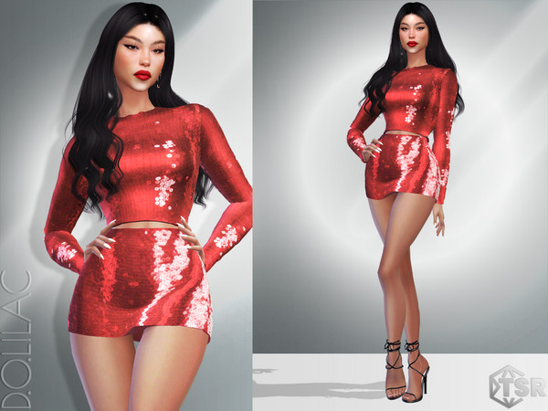 Sims 4 — Sequined Mini Skirt [SET] DO999 by DOLilac — Custom thumbnail