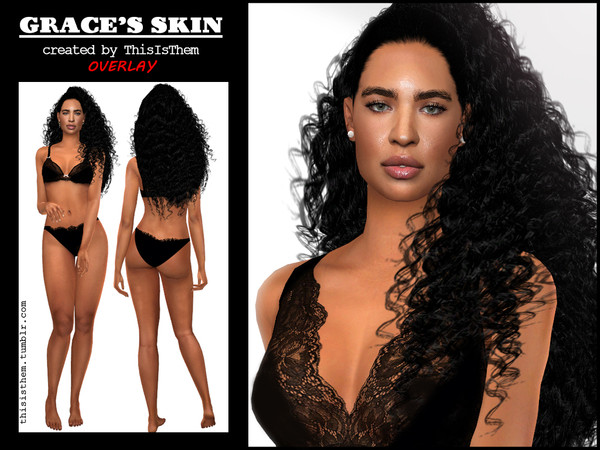 Sims 4 — [THISISTHEM] Grace's Skin OVERLAY by thisisthem — - HQ Textures ; - 3 swatches ; - Skin Details Category ; -