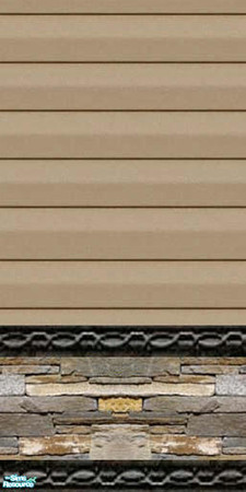 Sims 2 — jgk taupe siding with stone by ljkane — taupe vinyl siding with stone base and edging