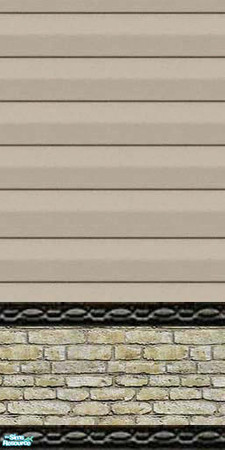 Sims 2 — jgk mocha siding with white stone by ljkane — mocha vinyl siding with white stone base and edging