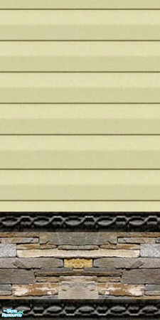 Sims 2 — jgk cream siding with stone base by ljkane — cream vinyl siding with stone base and edging