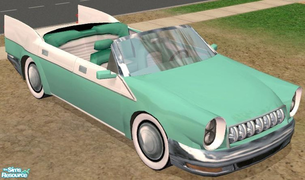 Sims 2 — 59 Viking Convertible - Mint and White by Dr Pixel — Mint Green and Snow White color option for the 59 Viking