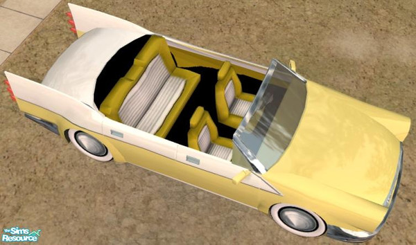 Sims 2 — 59 Viking Convertible - Yellow Interior by Dr Pixel — Canary Yellow and Snow White interior color option for the