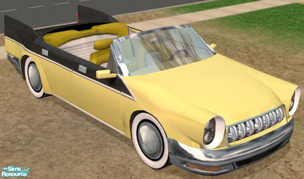 Sims 2 — 59 Viking Convertible - Yellow and Black by Dr Pixel — Canary Yellow and Jet Black color for the 59 Viking