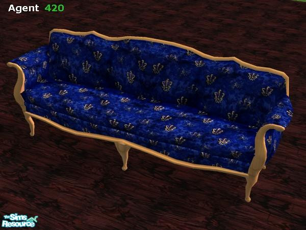 Sims 2 — Dark Blue Luxery Type Sofa by Agent420 — This dark Blue Luxery Type Sofa is perfect for dark rooms. Recolor of
