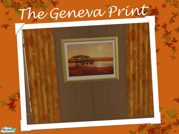 Sims 2 — The Geneva Bedroom Print by Shakeshaft — Part of a new bedroom mesh set, in a modern style and rich autumnal