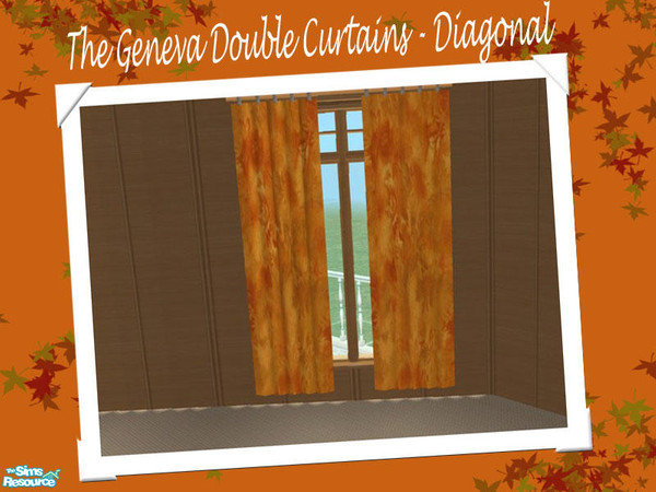 Sims 2 — The Geneva Double Curtain - Diagonal by Shakeshaft — Part of a new bedroom mesh set, in a modern style and rich