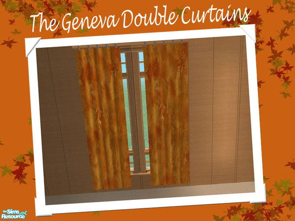 Sims 2 — The Geneva Double Curtain by Shakeshaft — Part of a new bedroom mesh set, in a modern style and rich autumnal